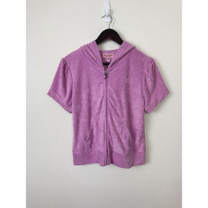 NWT Juicy Couture Womens Pink Dewberry Hoodie Large Y2K Preppy Mean Girls Terry